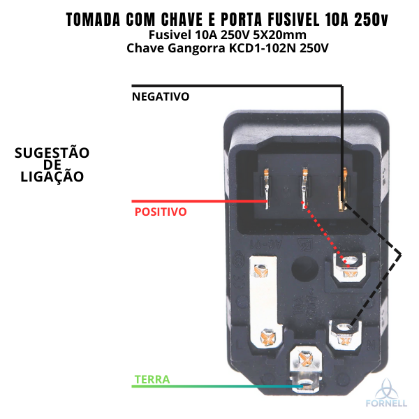 ligação chave painel com posta fusivel chave gangorra